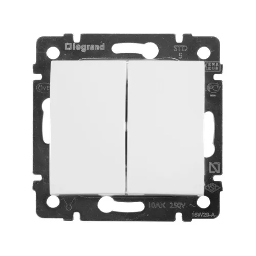 Выключатель 2-кл. СП Valena 10А IP31 250В механизм бел. IEK 774405 фото 4