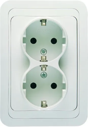 Розетка 2-м Mimoza с заземл. Makel 12057