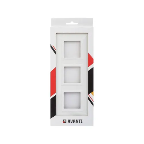 Рамка 3-м 6мод. Avanti метал. бел. DKC 4400856 фото 2