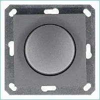 Светорегулятор поворотно-нажимной (диммер) LED 30-400Вт 1gang 2way механизм алюм. Jasmart G4012S