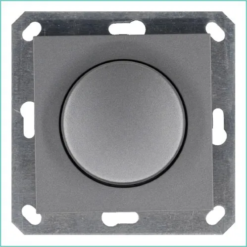 Светорегулятор поворотно-нажимной (диммер) LED 30-400Вт 1gang 2way механизм алюм. Jasmart G4012S