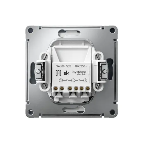 Выключатель 2-кл. ArtGallery (сх. 5а) 10AX с подсветкой быстрозажим. клем. механизм грифель SE GAL000753S фото 2