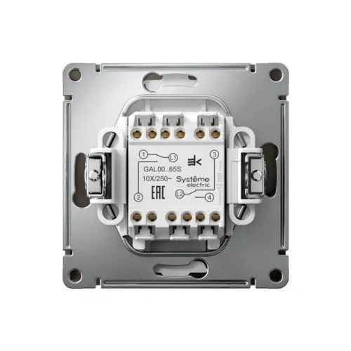 Переключатель 2-кл. ArtGallery 10AX быстрозажим. клем. механизм мокко SE GAL000665S фото 5