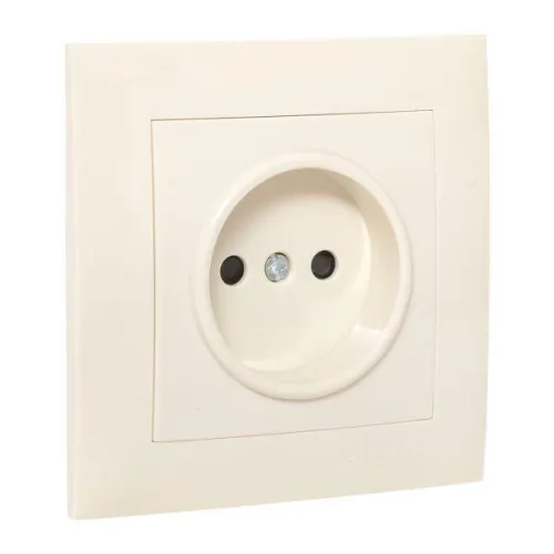 Розетка 1-м СП Валенсия 10А IP20 без заземл. защ. шторки крем. PROxima EKF EWR10-022-20 фото 7