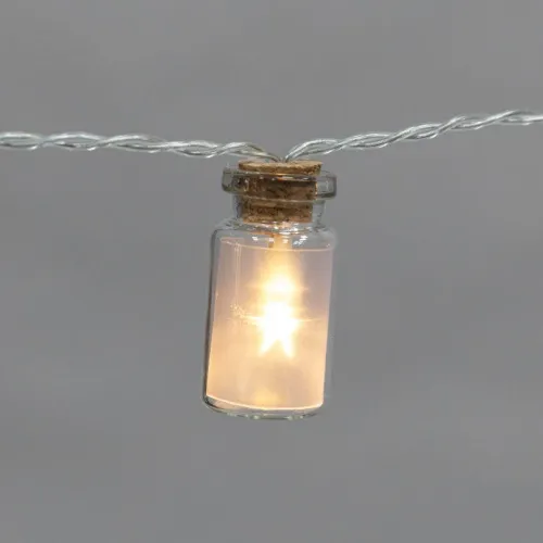 Гирлянда светодиодная "Баночки" 1.5м 10LED тепл. бел. 0.1Вт IP20 провод ПВХ прозр. элементы питания 2хAA (не в компл.) Neon-Night 303-096 фото 9