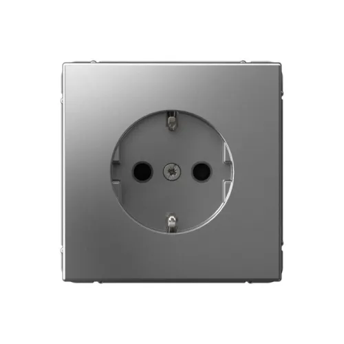 Розетка ArtGallery 16А с заземл. со шторками быстрозажим. клем. механизм сталь SE GAL000945S