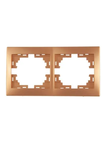 Рамка 2-м Mira горизонт. зол. метал. LEZARD 701-1300-147