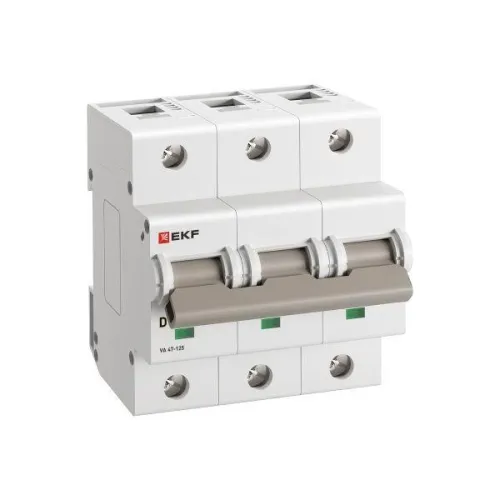 Выключатель автоматический модульный 3п D 80А 15кА ВА 47-125 PROxima EKF mcb47125-3-80D