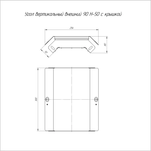 Угол для лотка вертикальный внешний 90град. 300х50 с крышкой Стандарт Промрукав PR16.0550 фото 2