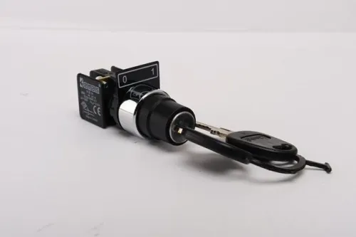 Кнопка нажимная KB с ключом диаметр 22мм 1НО+1НЗ EMAS KB14A2