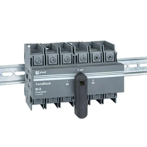 Рубильник 3п 80А реверсивный с рукояткой управления для прямой установки TwinBlock EKF tb-s-80-3p-rev фото 5