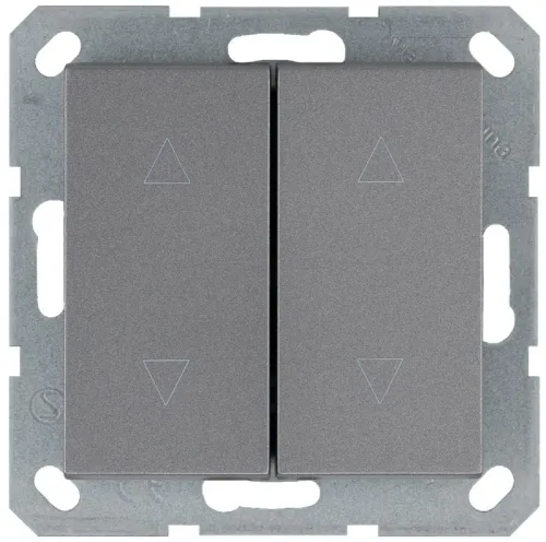 Выключатель для жалюзи 2-кл. 10А IP20 механизм алюм. Jasmart G3028S