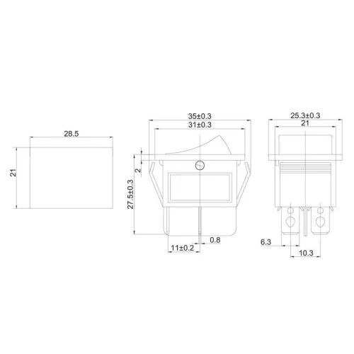 Выключатель клавишный 250В 16А (4с) ON-OFF син. с подсветкой (RWB-502 SC-767 IRS-201-1) блист. Rexant 06-0306-B фото 6