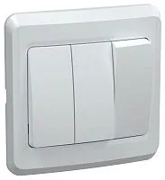 Выключатель 3-кл. 1п СП Вега 10А IP20 ВС10-3-0-ВБ бел. GENERICA EVV30-K01-10-DM