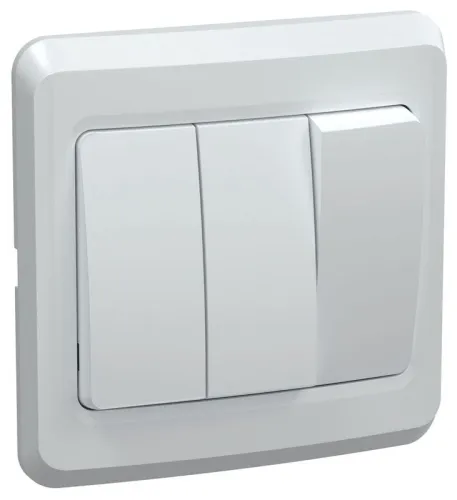 Выключатель 3-кл. 1п СП Вега 10А IP20 ВС10-3-0-ВБ бел. GENERICA EVV30-K01-10-DM