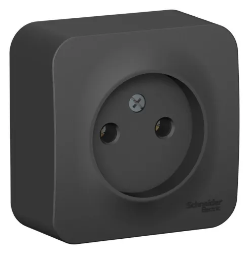 Розетка 1-м ОП Blanca 16А IP20 250В без заземл. без защ. шторок с изолир. пластиной антрацит SE BLNRA000116 фото 2