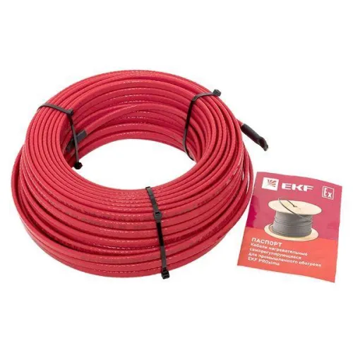 Кабель нагревательный саморег. ESU-60F 60Вт/м фторопласт (уп.50м) EKF ESU-60F-50 фото 3