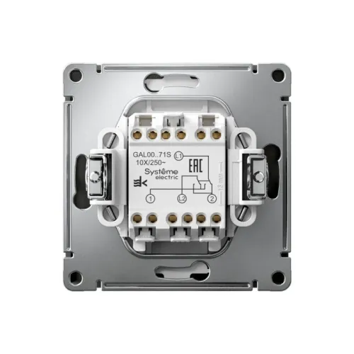 Переключатель перекрестный ArtGallery 10AX быстрозажим. клем. механизм базальт SE GAL001471S фото 3