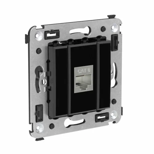 Розетка компьютерная 1-м СП Avanti "Черный квадрат" RJ45 кат.6 без шторок экранир. механизм DKC 4402793 фото 5