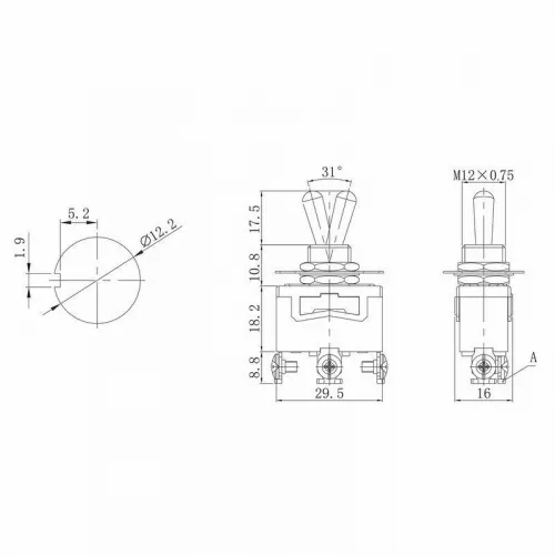 Тумблер 250В 15А (3c) ON-OFF-ON 1п (KN-103) Rexant 36-4112 фото 3