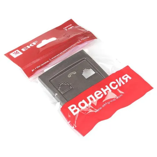 Панель лицевая Валенсия для розетки Phone 1-м графит PROxima EKF EST01-L-034-60 фото 3