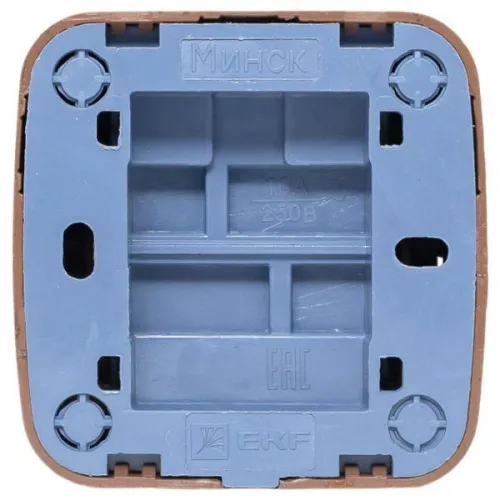 Выключатель 1-кл. 2п ОП Минск 10А IP20 темн. дерево EKF EGV10-021-40 фото 5