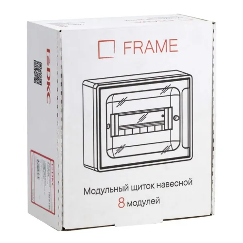 Щиток настенный Фрейм (FRAME) ЩРн-п-8 8 мод. с тонированной дверцей с 2 шинами PEN на 6 и 8 отверст. бел. DKC F08W1WD фото 5