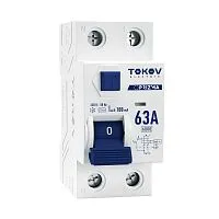 Выключатель дифференциального тока (УЗО) 2п (1P+N) 63А 100мА тип AC 6кА PRIZMA TOKOV Electric TKE-PZ60-RCDM-2-63-100-AC