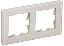 Рамка 2-м BRITE РУ-2-2-БрВа стекло ванильн. IEK BR-M22-G-K10
