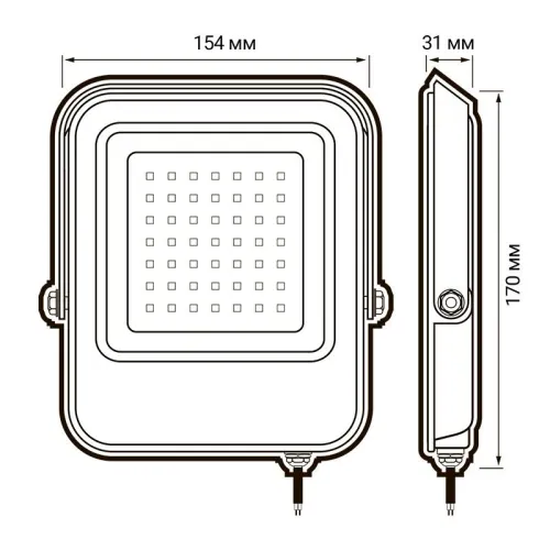 Прожектор светодиодный PFL-V 30Вт 6500К IP65 ДО JazzWay 5039711 фото 6