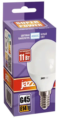 Лампа светодиодная PLED-SP 11Вт G45 4000К нейтр. бел. E14 230В/50Гц JazzWay 5019270 фото 3