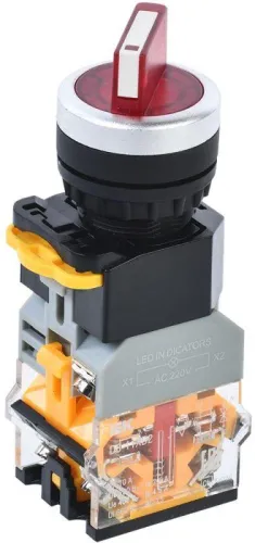 Переключатель D8-11XD2 на 2 полож. 1НО+1НЗ с подсвет. красн. KARAT IEK BSW30-11XD2-3-14-2-K04