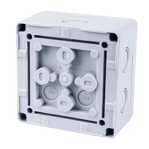 Коробка распределительная 110х110х67мм IP 65 в компл. с клеммным рядом 5х6кв.мм 41А сер. EXTHERM Extherm JB-60-GR фото 2