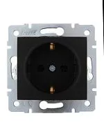 Розетка 1-м СП Karina с заземл. керамика механизм черн. бархат LEZARD 707-4288-122