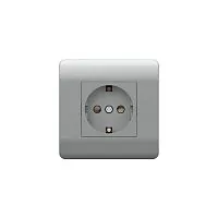 Розетка NEW3-E 16А с заземл. защ. шторки серебр. CHINT 431405