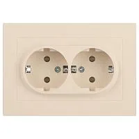 Розетка 2-м СП Accent 6-205-02 16А IP20 250В 2P+E Schuko AL/CU сл. кость Intro Б0063489