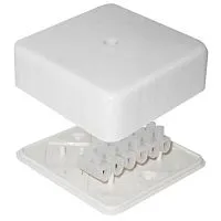 Коробка распределительная ОП 78х78х30мм с клемм. 6 выходов 10А 6 контактов крышка на винтах бел. Epplast 170220