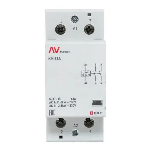 Контактор модульный КМ 63А 2NО 230В AC (2 мод.) AVERES EKF km-av-2-63-20-230V фото 9