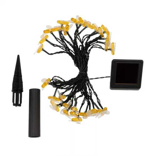 Светильник светодиодный Каскад Янтарные Пчелы 10м IP65 садовый с выносной солнечн. панелью 2м и аккумулятором тепл. бел. Lamper 602-252 фото 7