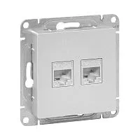 Розетка компьютерная 1-м СП Эпика RJ45 кат.5 механизм алюм. EKF UP1-SOA-RJ45-5