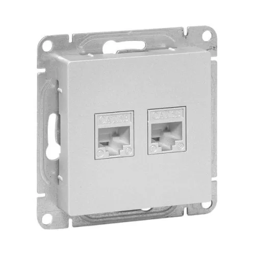 Розетка компьютерная 1-м СП Эпика RJ45 кат.5 механизм алюм. EKF UP1-SOA-RJ45-5