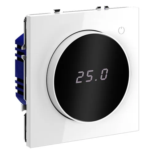 Терморегулятор электронный S70 с индикацией и датчиком для теплого пола механизм бел. глянцевый Voltum VLS070101 фото 2