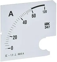 Шкала сменная для амперметра Э47 60/5А-1.5 96х96мм IEK IPA20D-SC-0060