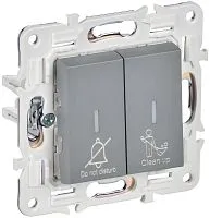 Выключатель 2-кл. SKANDY 10А SK-V16Gr для отелей с индикацией сер. IEK SK-V20-2-10-K03