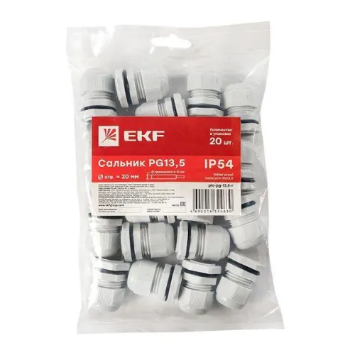 Сальник PG13.5 d6-12мм (d отверст. 21мм) IP54 PROxima EKF plc-pg-13.5-r фото 6
