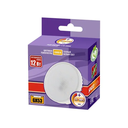 Лампа светодиодная PLED-DIM 12Вт таблетка 3000К тепл. бел. GX53 JazzWay 5018396 фото 2
