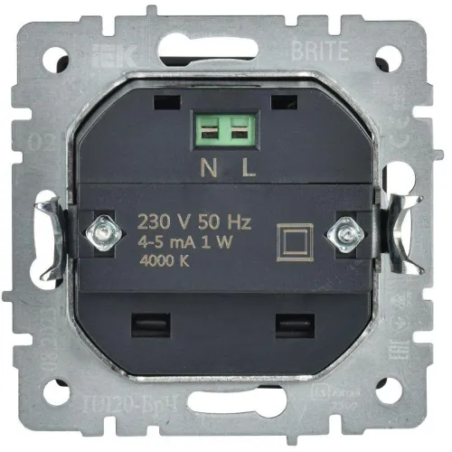 Подсветка светодиодная BRITE встраив. ПЛ20-БрЧ механизм черн. IEK BR-FL20-K02 фото 2