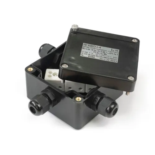 Коробка огнестойкая взрывозащ. КВО армамидная антистат. 2 ввода под углом 90град. 0.75-1.5кв.мм черн. Спецприбор Промрукав PR08.15605