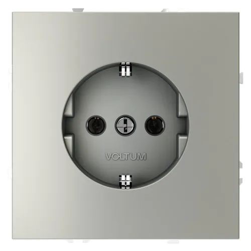 Розетка 1-м СП S70 16А с заземл. механизм сталь Voltum VLS040105
