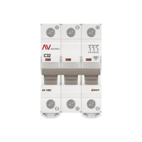 Выключатель автоматический 3п C 32А 10кА AV-10 DC AVERES EKF mcb10-DC-3-32C-av фото 4